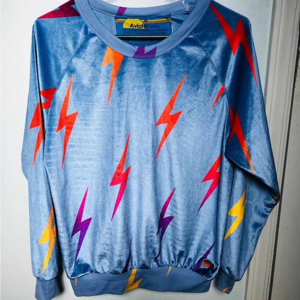 Aviator nation velvet bolt sweater